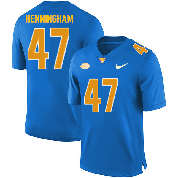 Men #47 Aydin Henningham Pitt Panthers College Football Jerseys Sale-Royal